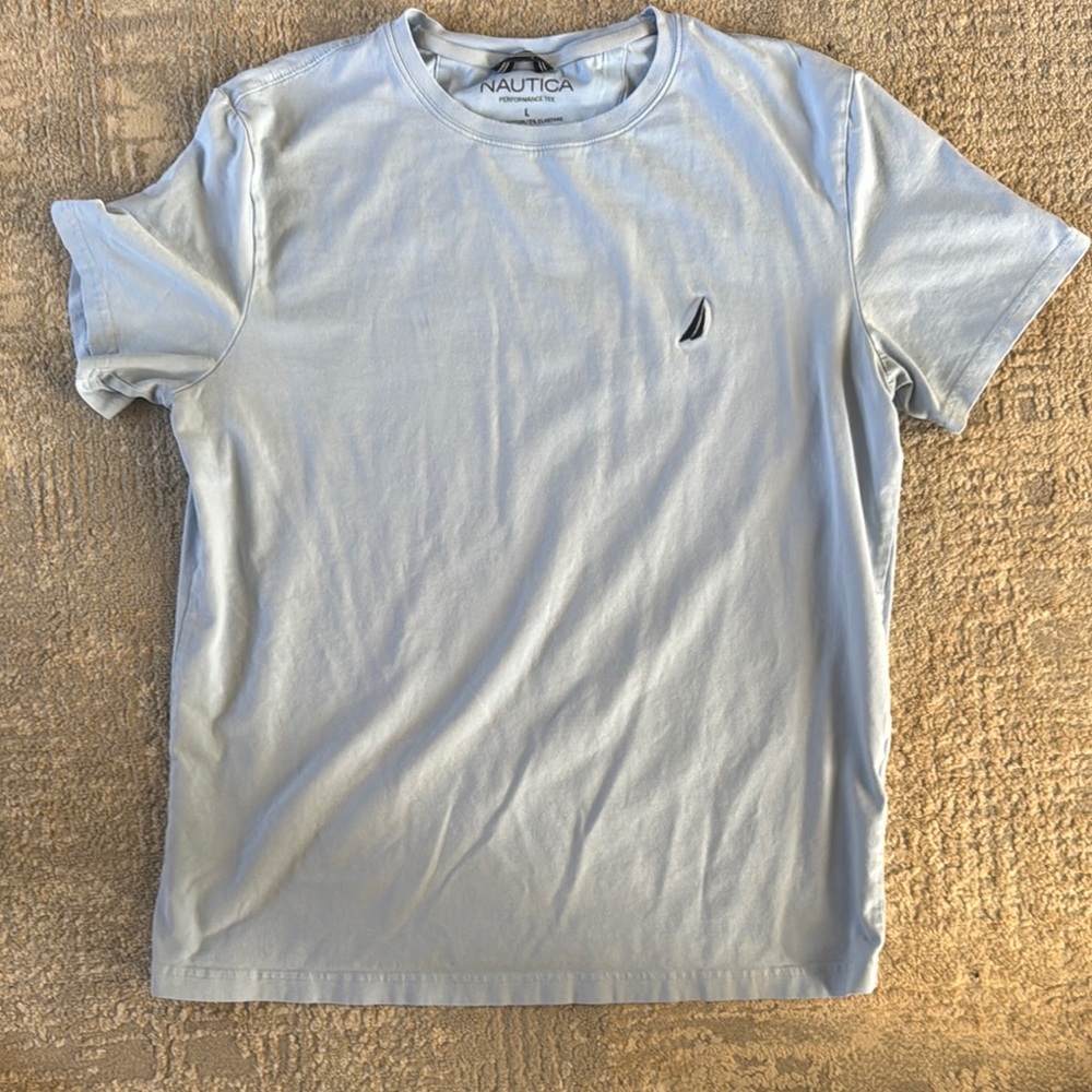 Nautica Blue Short Sleeve Tee Classic Crew Neck